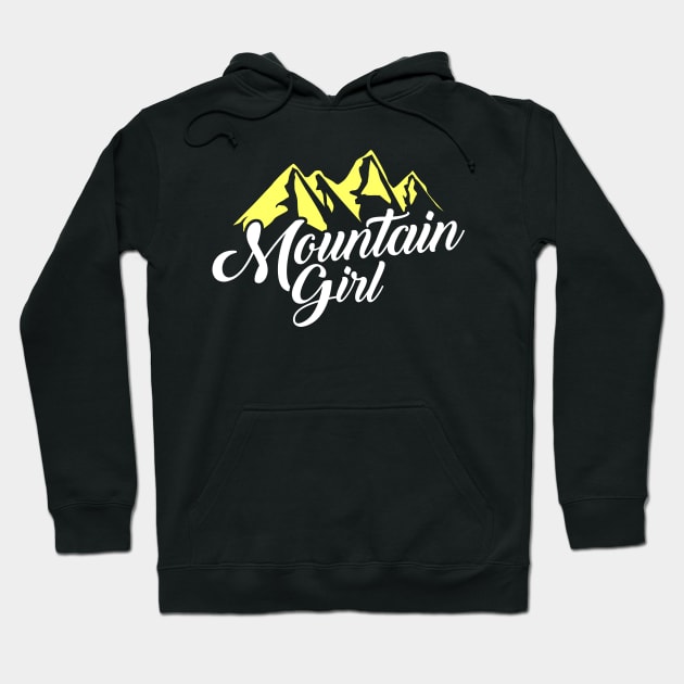 Cute Mountain Girl Hiking Hiker Adventure Nature Hoodie by theperfectpresents